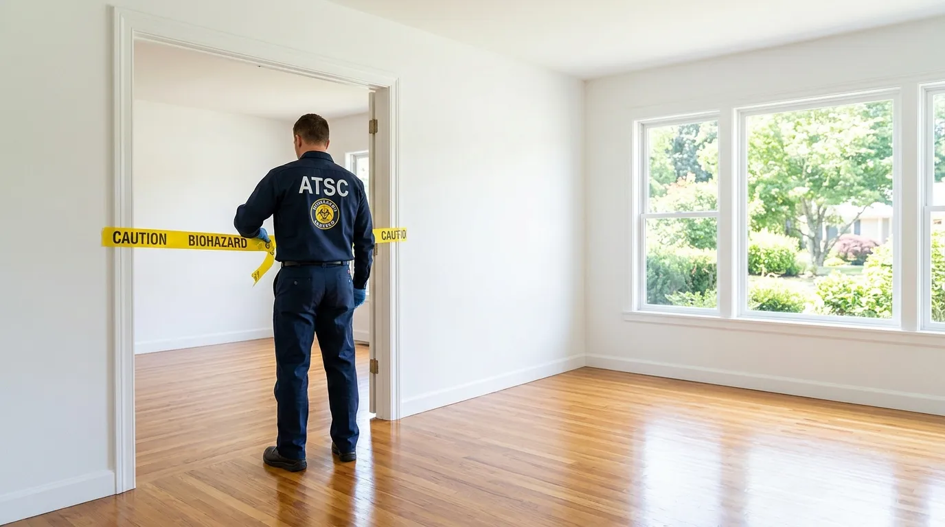 Certified biohazard cleanup crew performing Decomposition Cleanup in Georgetown